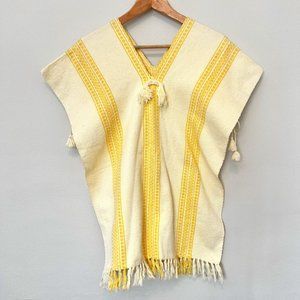 Vintage Yellow Embroidered Poncho